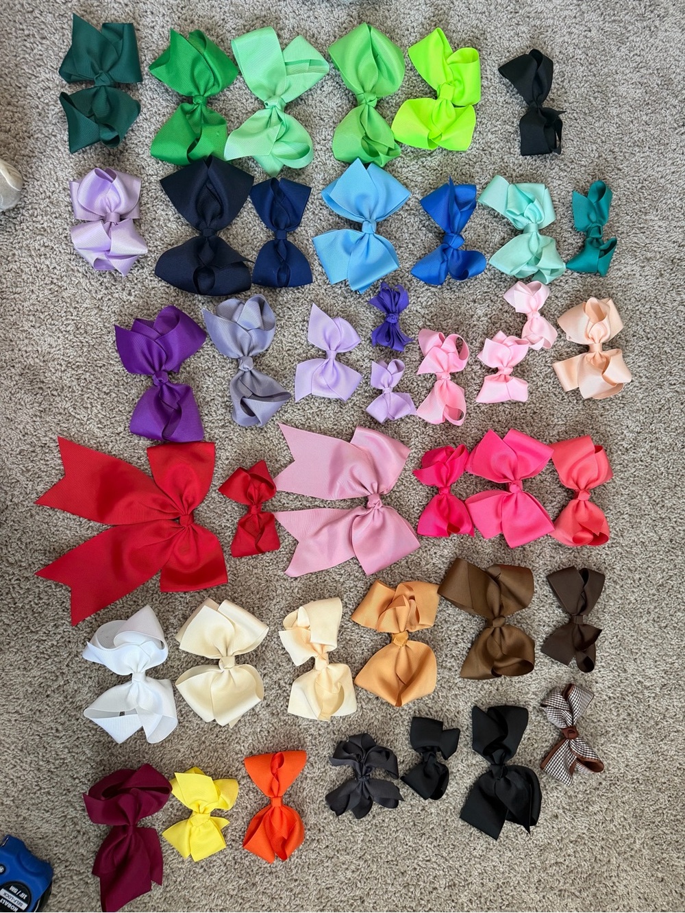 Assorted Satin Hair Bows - Multi Color Pack